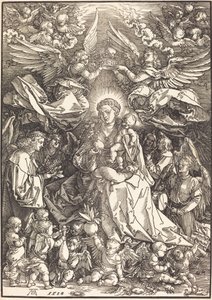 Die Jungfrau umgeben von vielen Engeln von Albrecht Dürer
