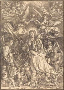 Die Jungfrau umgeben von vielen Engeln von Albrecht Dürer