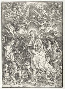 Die Jungfrau umgeben von vielen Engeln von Albrecht Dürer