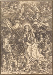 Die Jungfrau umgeben von vielen Engeln von Albrecht Dürer