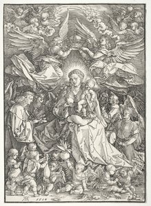 Die Jungfrau umgeben von vielen Engeln, 1518 von Albrecht Dürer