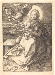 Die Jungfrau und das Kind von einem Engel gekrönt von Albrecht Dürer