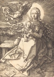Die Jungfrau und das Kind von einem Engel gekrönt von Albrecht Dürer