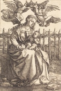 Die Jungfrau und das Kind, gekrönt von zwei Engeln, 1518 von Albrecht Dürer