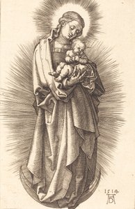 Die Jungfrau und das Kind auf einer Mondsichel mit einem Diadem von Albrecht Dürer