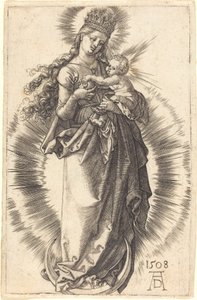 Die Jungfrau und das Kind auf einer Mondsichel mit einer Sternenkrone von Albrecht Dürer