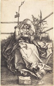 Die Jungfrau und das Kind auf einer grasbewachsenen Bank von Albrecht Dürer