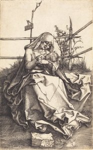 Die Jungfrau und das Kind auf einer grasbewachsenen Bank von Albrecht Dürer