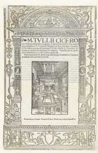 Titelseite von Ciceros Orationes mit dem Druckerzeichen von Jodocus Badius, 1520 von Albrecht Dürer
