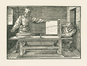Ein Mann zeichnet eine Laute von Albrecht Dürer or Duerer