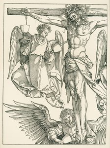 Christus am Kreuz mit drei Engeln, um 1513 von Albrecht Dürer or Duerer