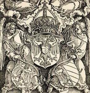 Wappen des Heiligen Römischen Reiches, von Albrecht Dürer, Stich, Deutschland