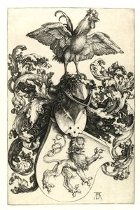 Wappen mit Löwe und Hahn, 1502-03