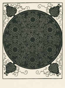 Knoten mit kleinem schwarzen Kreis in der Mitte, der sechsmal wiederholt wird von Albrecht Dürer or Duerer