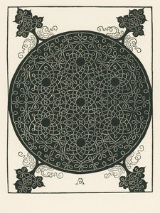Knoten mit kleinem schwarzen Kreis in der Mitte, der sechsmal wiederholt wird von Albrecht Dürer or Duerer