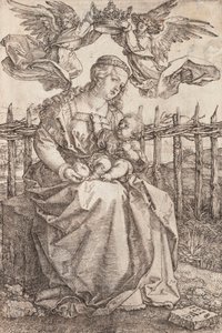 Die Jungfrau Maria von zwei Engeln gekrönt von Albrecht Dürer
