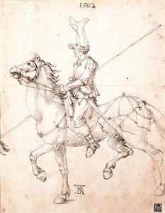 Lanzenträger zu Pferd - Zeichnung von Albrecht Dürer (1471-1528) von Albrecht Dürer