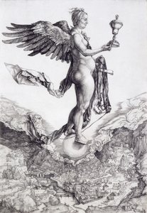 Nemesis (Das große Glück) (Gravur) von Albrecht Dürer