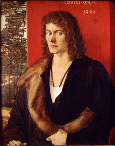 Porträt von Oswolt Krel. Gemälde von Albrecht Dürer (1499) München, Alte Pinakothek von Albrecht Dürer