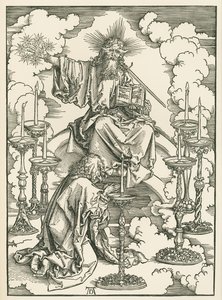 Die Vision des Heiligen Johannes von Christus und den sieben Leuchtern. Die Offenbarung des Heiligen Johannes von Albrecht Dürer or Duerer