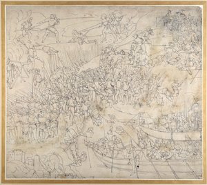 Der Angriff bei Rorschach am Bodensee, ca. 1500 von Albrecht Dürer