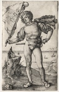 Der burgundische Standartenträger, ca. 1500 (Gravur) von Albrecht Dürer or Duerer