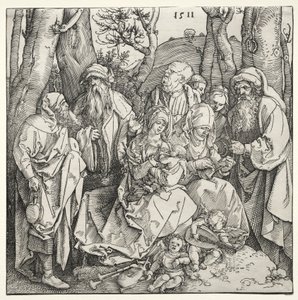Die Heilige Familie mit zwei musizierenden Engeln