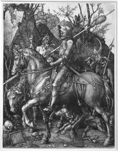 Der Ritter, der Tod und der Teufel Gravur von Albrecht Dürer (1471-1528) 1513 von Albrecht Dürer
