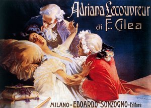 Plakat für die Oper Adriana Lecouvreur von Francesco Cilea (1866-1950) von Aleardo Villa