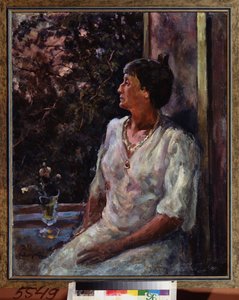 Porträt der Dichterin Anna Achmatowa (1889-1966) von Aleksandr Aleksandrovich Osmerkin