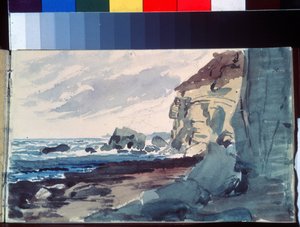 Die Brandung. Blick auf einen Strand in der Nähe von Klippen von Aleksandr Andreevich Ivanov