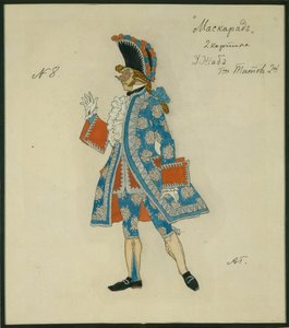 Kostümentwurf für das Stück Die Maskerade von M. Lermontov, 1917