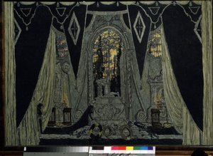 Bühnenbild für die Oper Der steinerne Gast von A. Dargomyzhsky von Aleksandr Jakovlevic Golovin