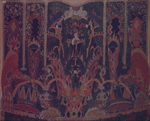 Entwurf des Maskeradevorhangs für das Theaterstück Die Maskerade von M. Lermontov, 1917