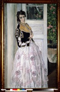 Junge spanische Frau auf dem Balkon von Aleksandr Jakovlevic Golovin