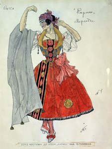 Kostümentwurf für die Oper Carmen von Georges Bizet von Aleksandr Jakovlevic Golovin