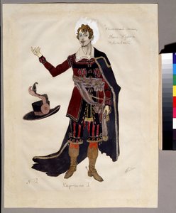 Kostümentwurf für die Oper Der steinerne Gast von A. Dargomyzhsky von Aleksandr Jakovlevic Golovin
