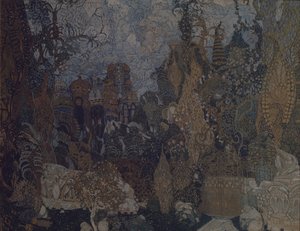 Bühnenbild für das Ballett Der Feuervogel von I. Strawinsky, 1910 von Aleksandr Jakovlevic Golovin
