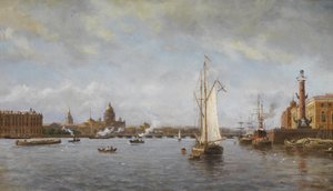 Blick auf die Newa bei der Wassiljewski-Insel, 1898