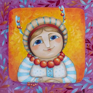 Fröhliches Volkskunstmädchen