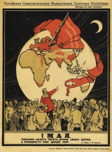 Der 1. Mai. Arbeiter haben nichts zu verlieren, aber sie haben die ganze Welt zu gewinnen - Apsit, Alexander Petrovich - 1919 - Russische Staatsbibliothek, Moskau von Aleksandrs Apsit