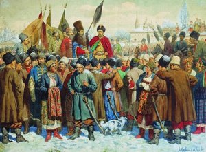 Rede des Bojaren Vasili Buturlin bei der Rada von Perejaslaw, 1880 von Aleksei Danilovich Kivshenko