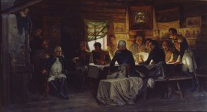 Der Militärrat im Dorf Fili bei Moskau am 13. September 1812, 1882 von Aleksei Danilovich Kivshenko