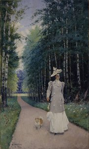 Spaziergang. Porträt der Gräfin Leokadia Shirinskaya-Shikhmatova, 1894 von Aleksei Danilovich Kivshenko
