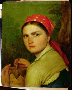 Mädchen mit einem Birkenrindenkrug, ca. 1824 von Aleksei Gavrilovich Venetsianov
