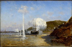 Die Aktion von Nikolai Skrydlov (1844-1918) an der Donau von Aleksei Petrovich Bogolyubov