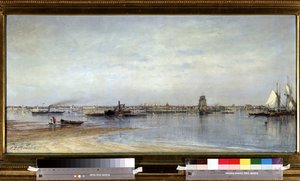 Blick auf die Ufer des Flusses Newa in Sankt Petersburg