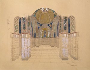 Entwurf für ein Kircheninneres von Aleksey Shchusev