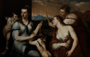 Venus verbindet Amor die Augen von Alessandro (1588 1648) Varotari