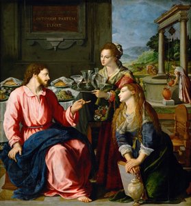 Christus im Hause von Martha und Maria von Alessandro Allori